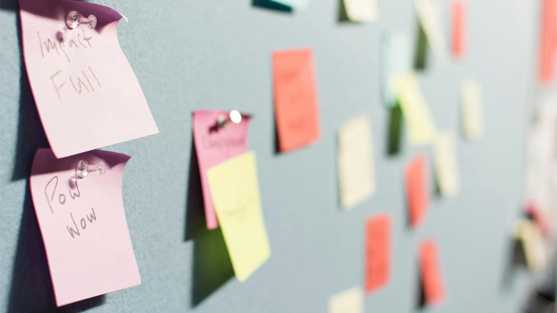 Post It Notes Marketing Strategy on Board